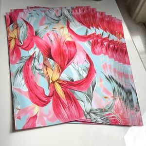 4 for $20! 25 Pieces Pink Iris Flower Poly Mailers